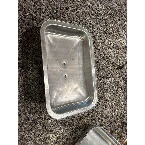 Vtg Chafing Dish Copper Full Pan Tray Rectangle Party Catering 9 X 13 Stainless - Picture 8 of 16